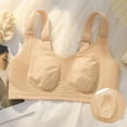 thumbnail image 5 of Push up Womens Wirefree Bras No Underwire Plus Size Full Coverage Supportive Bras Women Underwear with Build in Bras Beige 3XL, 5 of 7