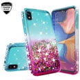 thumbnail image 1 of Compatible for Motorola Moto E6 Case, with [Tempered Glass Screen Protector] SOGA Diamond Liquid Quicksand Cover Cute Girl Women Phone Case - Pink/Aqua, 1 of 5