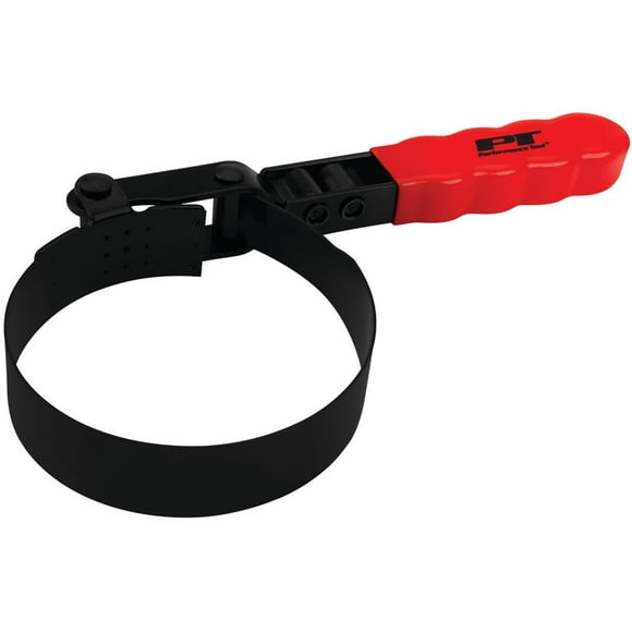 Premium Vinyl Grip Oil Filter Wrench | Fits 2-15/16 To 3-3/4 Inch Filters | Swivel Handle Design