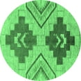 thumbnail image 1 of Ahgly Company Indoor Round Abstract Emerald Green Modern Area Rugs, 5' Round, 1 of 4