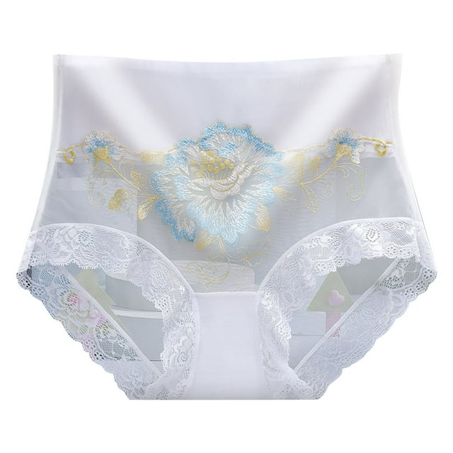 Gibobby Tangas de mujer Ropa interior de encaje para mujer Bragas de talla grande Sexy Sheer Hipster Panty para damas(Blanco,G)