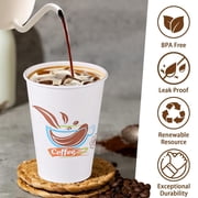 Lamosi Disposable Paper Cups 12 oz Hot Cups, 100 Count