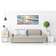 thumbnail image 3 of 3-Piece Blue Beach Canvas Wall Art Set, Sunset Ocean Waves Seascape Prints, Framed & Ready to Hang Decor for Living Room Bedroom Bathroom, 3 of 5