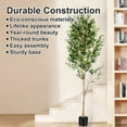 thumbnail image 2 of 7FT Olive Tree Artificial Indoor - Tall Faux Olive Tree with Wood Trunk and Lifelike Fruits - Fake Plants in Pot for Home Office Living Room Decor, 2 of 6