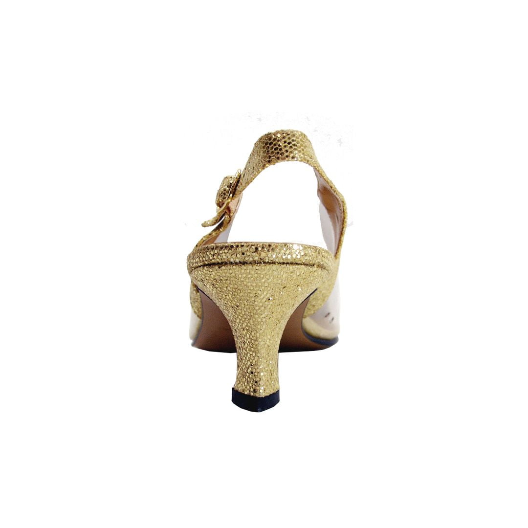 FLORAL Zora Women Wide Width Evening Dress Slingback Shoes GOLD 5
