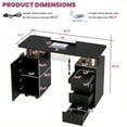 thumbnail image 3 of Advwin Rolling Manicure Table with Dust Collector, LED Lights & Wrist Rest, Beauty Salon Workstation Nail Desk for Nail Tech, Nail Technician Desk for Salon or Home Use, Black, 3 of 10