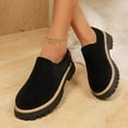 thumbnail image 2 of Low Top Ankle Boots for Women Suede Lug Sole Stretch Slip on Loafers Round Toe Business Casual Shoes, 2 of 7