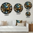 thumbnail image 4 of Designart "Gold Teal Fractal Enchanted Oasis" Modern Oversized Wall Clock, 4 of 5