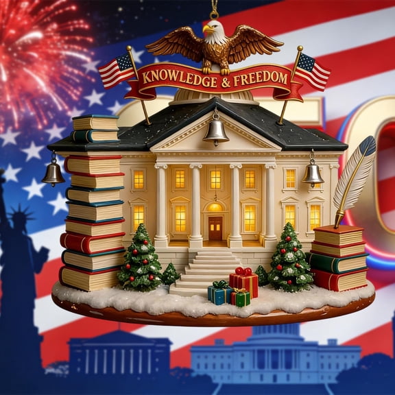 BSJJY 1PCS American 250th Anniversary Decorative Pendant, Collectible Metal Ornament, Gift for Christmas Tree, Office, or Historical Milestone Event in 2026 (B)