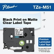 Brother P-touch TZe-M51 Black Print on Premium Matte Clear Laminated Tape