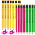 thumbnail image 1 of Daily Series 24 Pack HB Pencils, Pre-Sharpened Hexagonal Wood-Cased Pencils with Erasers, 4 Color Barrels, Includes 2 Mini Sharpeners for Writing Drawing and School Office Supplies, 1 of 6