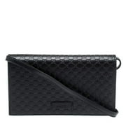 Gucci Womens GG Logo Black Wallet Crossbody Handbag 466507