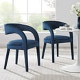 thumbnail image 2 of Side Dining Chair, Midnight Blue, Velvet, Kitchen Cafe Bistro Hospitality Restaurant, Modern Contemporary Boutique HB35939, 2 of 10