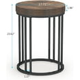 thumbnail image 4 of Tribesigns End Table, Nightstand Round Side End Accent Coffee Table Bedside Table for Living Room Bedroom,Vintage Brown, 4 of 7