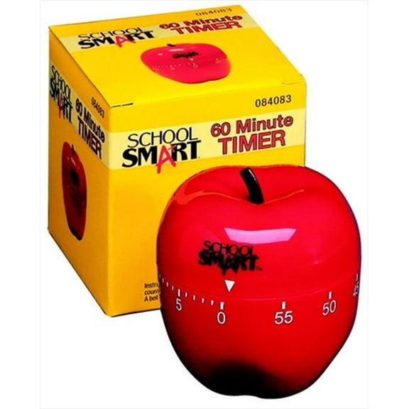 School Smart  Apple Shaped Timer With Bell- 60 Min.