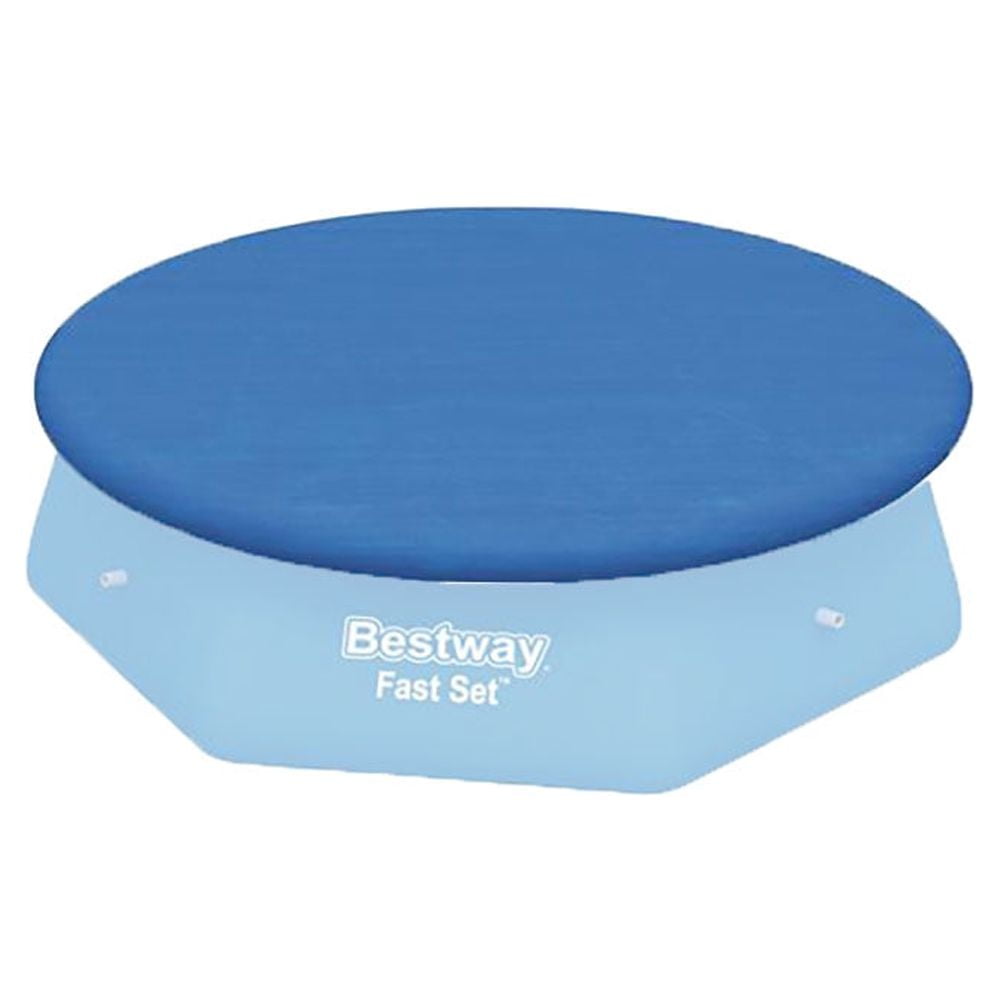 Bestway Flowclear Fast Set 8' Swimming Pool Cover for Above Ground Pools, 2 Pack