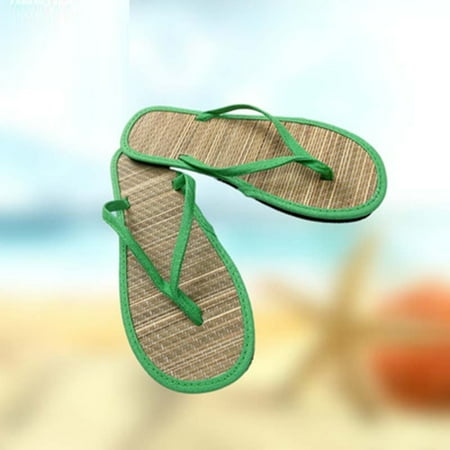 

Medcursor Women Shoes Women Flat Slippers Comfortable Non-Slip Sandals Silent Bamboo Rattan Flip Flop