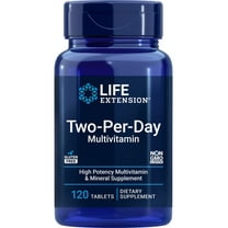 Life Extension Two-Per-Day Multivitamin, over 25 vitamins, minerals & extracts, high-potency, 2-month supply, vitamin A, vitamin C, vitamin D3, 120 tablets