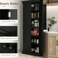 thumbnail image 3 of 30" Wide, Black MDF - 6 - tier Large Capacity - In Kitchen or Dining - Store Cookbooks and Dry Goods, 3 of 5