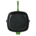 thumbnail image 2 of BergHOFF Neo 2pc Cast Iron 11" Grill Pan with Slotted Steak Press, Green, 2 of 6