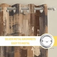 thumbnail image 6 of Brown Abstract Kitchen Curtains Window Panels, Vintage Geometric Gradient Oil Painting Modern Insulated Window Treatment Curtain, Grommet Curtains for Bedroom/Living Room/Bathroom, 2 Piece 52"Wx63"L, 6 of 8