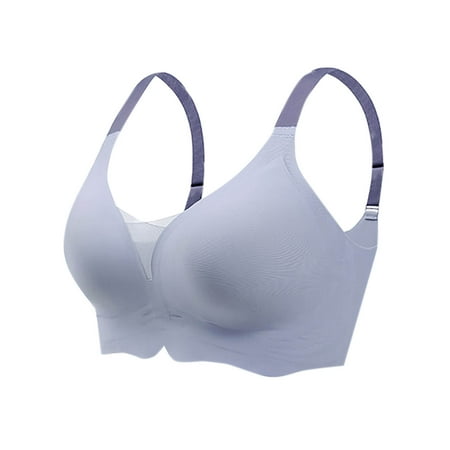 Yyeselk Push Up Bras for Women Seamless Wireless Full Coverage Lift Bra Wirefree Soft Support Comfort Everyday Bra Gray XXXXL