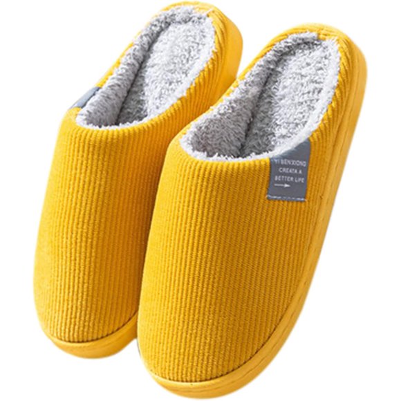 Pantoufles pour Femmes et Hommes en Mousse Mémoire, Chaudes, à Enfiler, Pantoufles Confortables Doublées en Peluche, Chaussures de Maison