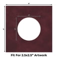 thumbnail image 2 of Dark Red Suede Picture Frame Mat for 6x6 Frames - Circle Opening for 3x3 Photos - 50 Mats, 2 of 7