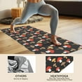 thumbnail image 4 of Red Brown Mushroom Black Pattern Hot Yoga Mat Towel Non Slip for Hot Yoga - Quick-Drying Yoga Mat Cover with 4 Corner Pockets with Travel Bag - Hot Yoga Towel Non Slip 70"x26", 4 of 6