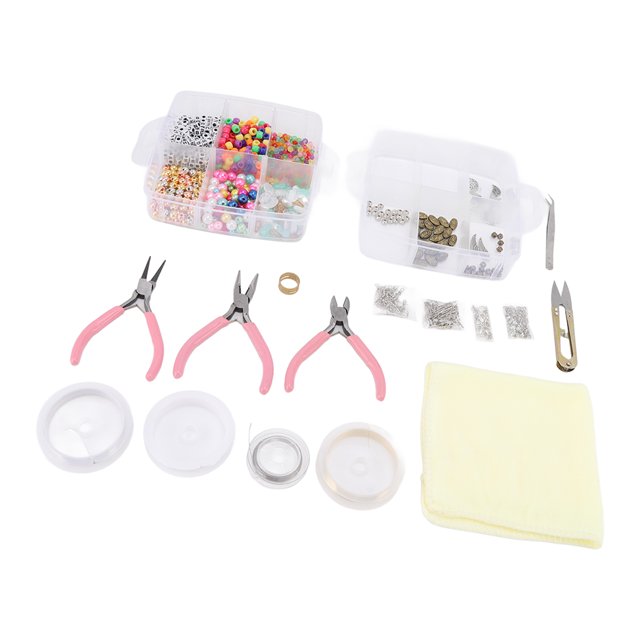 Caja para hacer joyas de 3 capas, suministros para hacer joyas, accesorios de decoración DIY para adultos y principiantes