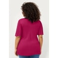 thumbnail image 2 of Ellos Plus Size Stretch Knit V-Neck Ruffle Front Tunic, 2 of 3