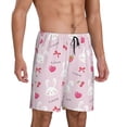thumbnail image 2 of Kdxio Love Rabbit Print Mens Sleep Shorts Bottoms Soft Comfy Pajama Wear Pants with Drawstring Pockets, 2 of 7