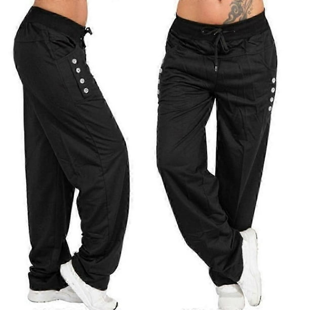 Women's Sweatpants Straight Leg Loose Running Pants Comfy Drawstring Joggers Sports Gym Trousers with Pockets-2025