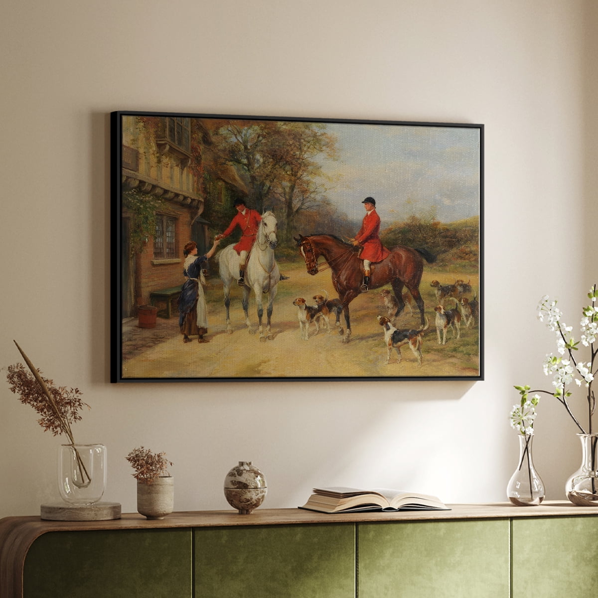 Vintage Animal Print-XIII By Wexford Home Framed in Black Wood Gallery Wrapped Canvas 17 in. x 25 in.