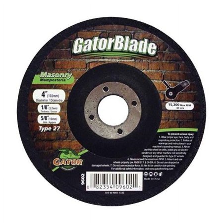 UPC: 0082354096021 | Gator Grit 9602 4 x 0.12 x 0.64 in. Masonry Wheel