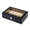 thumbnail image 4 of 3/6/12 Slot PU Leather Watch Display Case Black Men's Watch Organizer Box, 4 of 6