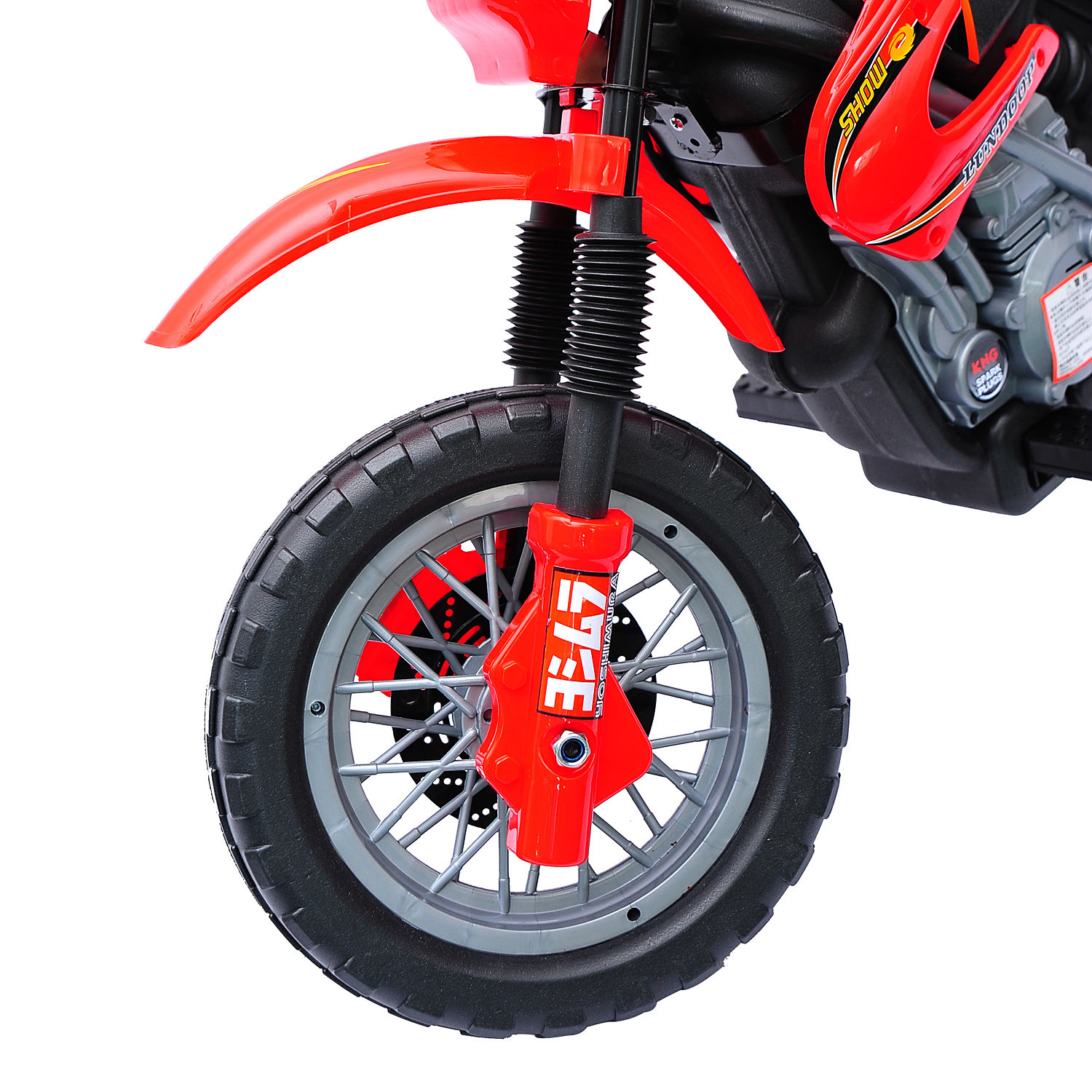 Maboto 6V Kids Electric Battery-Powered Ride-On Motorcycle Outdoor Recreation Dirt Bike Toy with Training Wheels for 3 - 6 Years Old - Red - image 3 of 7