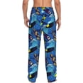 thumbnail image 3 of Uemuo Hawaiian Style Pattern Men's Wide Leg Palazzo Lounge Pants with Pockets Light Weight Loose Comfy Casual Pajama Pants-X-Large, 3 of 9
