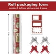 thumbnail image 2 of NeoMart-Vintage Christmas Wrapping Paper Rolls Set, Red Burgundy Matte Retro Heavy Duty Premium Traditional Gift Wrap, Pattern with Church Elements,Colorful Windows, Plaid Reversible, Total 28.5sq.ft, 2 of 13