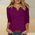 thumbnail image 2 of Lixiuxyad Summer Trendy Clothes Trending Women's T Shirts Comfort And Style Ideal For Casual Outings Social Gatherings Or Relaxation Comfortable Fit For Daily Wear Versatile Wardrobe,Purple S, 2 of 4