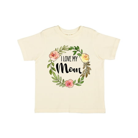 

Inktastic I Love my Mom- flower circle Gift Toddler Boy or Toddler Girl T-Shirt