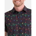 thumbnail image 4 of Birdie Bound Men's and Big Men's Christmas Lights Golf Polo Shirt with Short Sleeves, Sizes S-5XL, 4 of 5