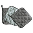 thumbnail image 2 of Oleegame 2PC 2 Pcs Count 6 Color Cotton Pot Holder Set Machine Washable Pot Holders Heat Kitchen Oven Towel Pot Holder Gray, 2 of 4