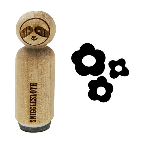 Flower Trio Rubber Stamp for Scrapbooking Crafting Stamping - Mini 1/2 Inch