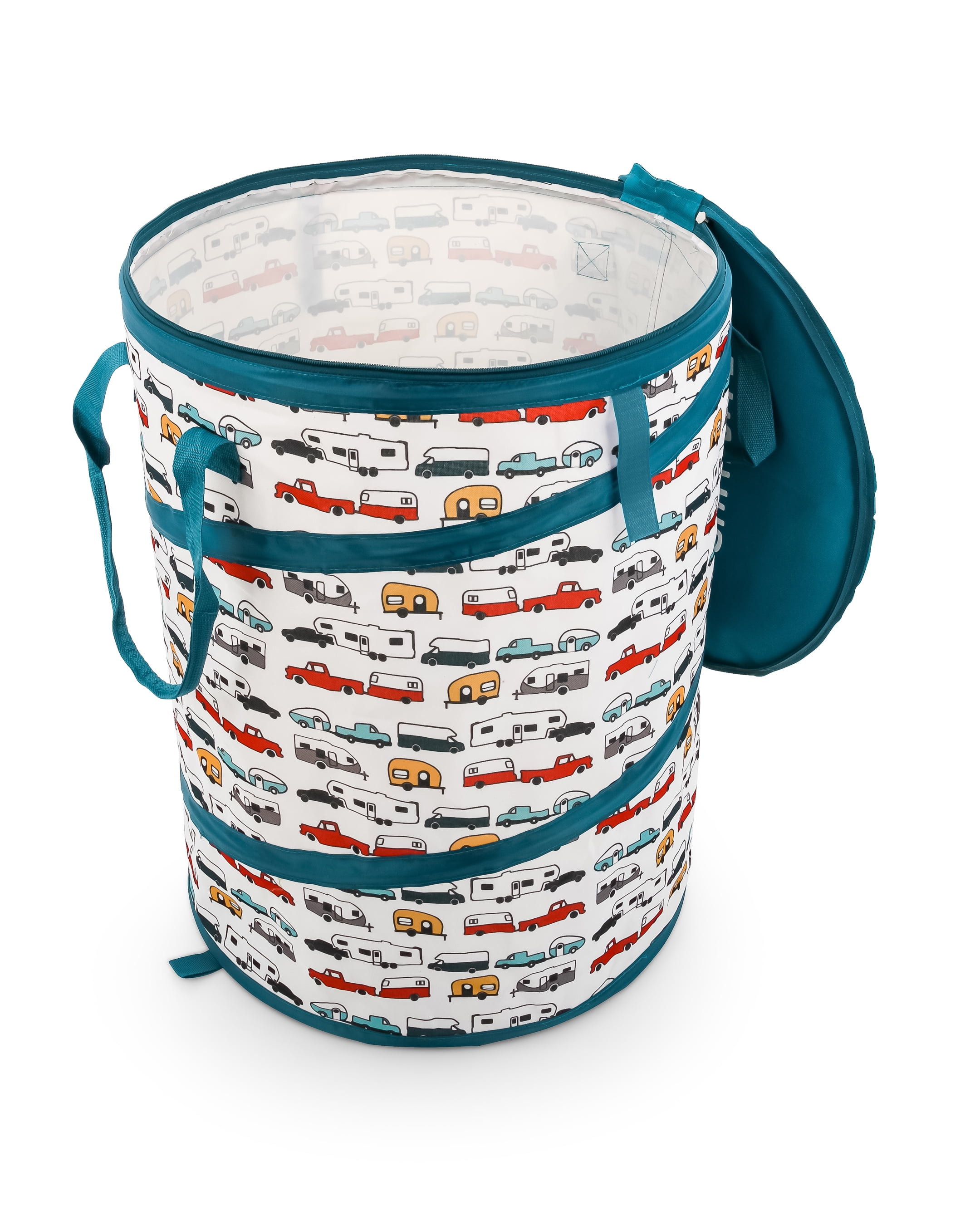 Camco 42986 Other PVC L Life Is Better at the Campsite Pop-up Utility Container, For Recreational Vehicle with Adjustable 1 Piece 1 Pack