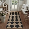 thumbnail image 3 of BERTHMEER Checkered 2x6 Easy Jute Runner Rug for Entryway Non Slip Washable Rug for Kitchen Indoor, Checkerboard Black Indoor Outdoor Carpet for Hallway Entry Front Door, 3 of 8