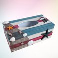 thumbnail image 4 of 1PC Mediterranean Decorative Tissue Box Wooden Crafts Storage Box Home Desktop Decoration (Color Stripe), 4 of 5