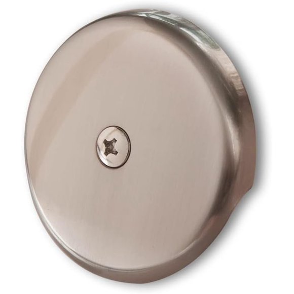Single Hole Bathtub Drain Overflow Plate with One Matching Screws, Easy to Install, Satin Nickel