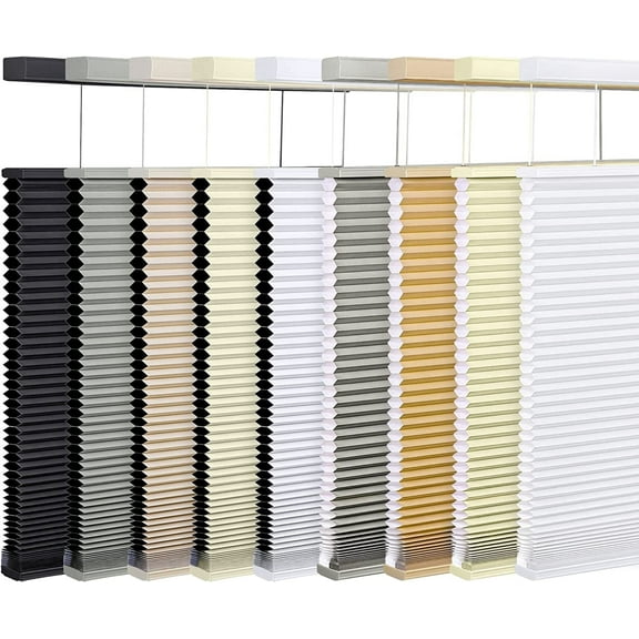 LazBlinds Top Down Bottom Up (TDBU) Cordless Cellular Shades, Light Filtering Honeycomb Shades Pleated Blinds for Windows, 34" W x 64" H, White