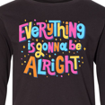 thumbnail image 4 of Inktastic Everything is Gonna be Alright Inspirational Quote Long Sleeve Youth T-Shirt, 4 of 5